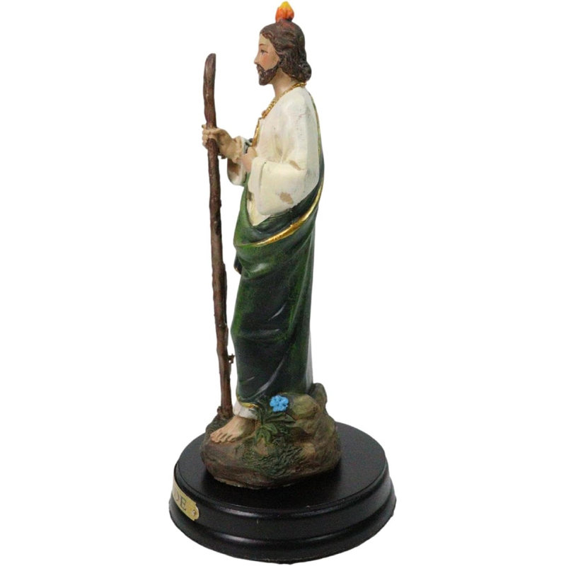 Figurine de feu Saint Jude Thaddeus l'Apôtre avec le Saint-Esprit avec base H 5,5 po