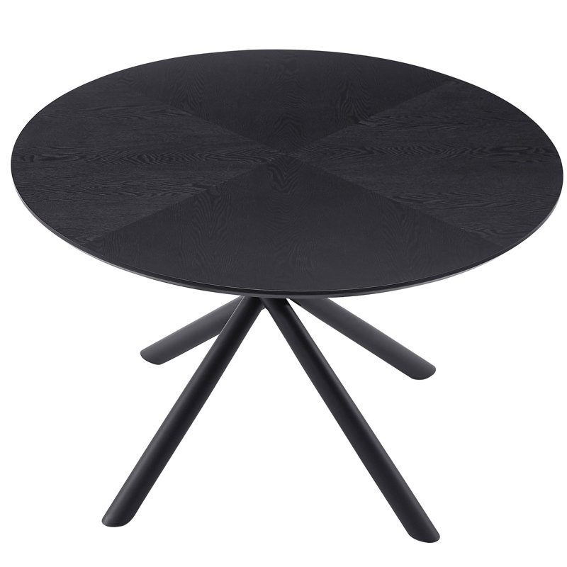 Round MDF Dining Table(Only Table), Black, 29.75"H x 47.25"L x 47.25"W