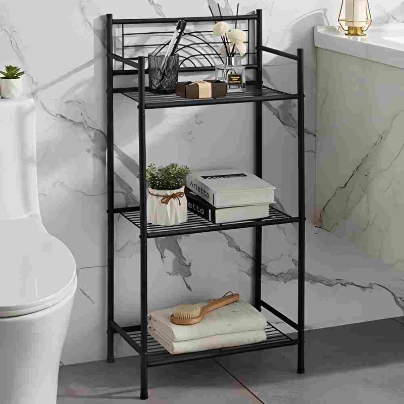Étagère de rangement polyvalente sur 3 niveaux à tablettes polyvalentes (noir)
