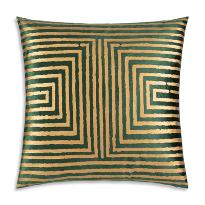 Cloud9 Design Mona Geometric Green Gold Foiled Polyester Throw Pillow