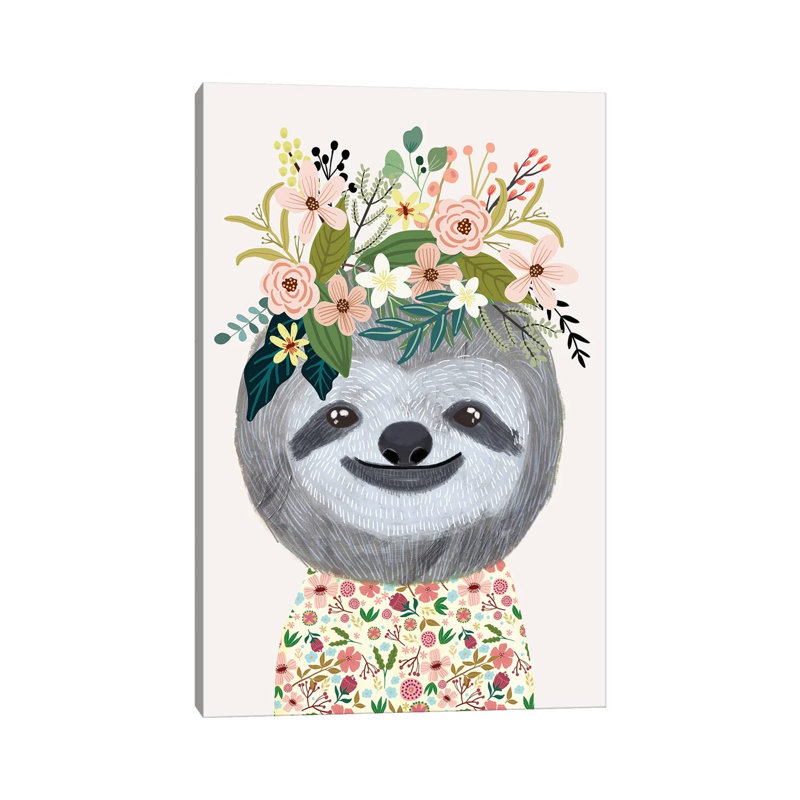 Sloth by Mia Charro - Wrapped Canvas Gallery-Wrapped Canvas Giclée, 30.48 cm H x 45.72 cm W