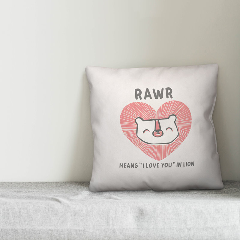  Coussin décoratif I Love You, H 18 po x l 18 po