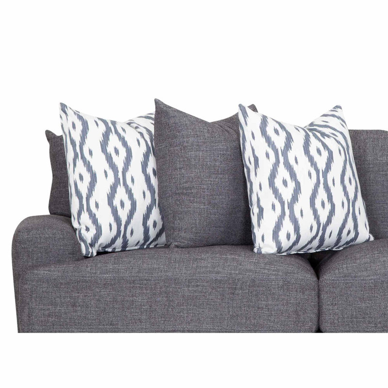 Ainsley 4-Piece Upholstered Sectional in Dark Gray, Graphite 100% Polyester