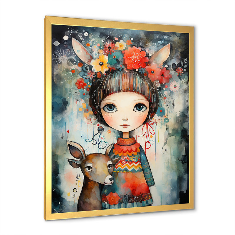 Mignon décorations de Noël pour enfants II - Art mural, Cadre doré simple, H 32 po x l 24 po x P 1 po
