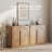 Set of 4 Sideboard Cabinet w/Wood Doors & Shelf, Camel-1806719244