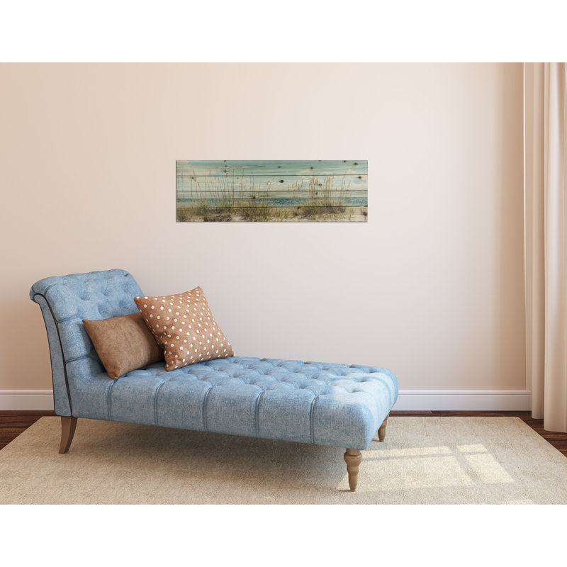 "Beach Sand Dunes Long" Photograph Print on Planked Wood Wall Art, 36" W x 12" H