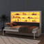 Grand lit escamotable à armoire murale avec canapé pliable, rangement intégré et éclairage DEL