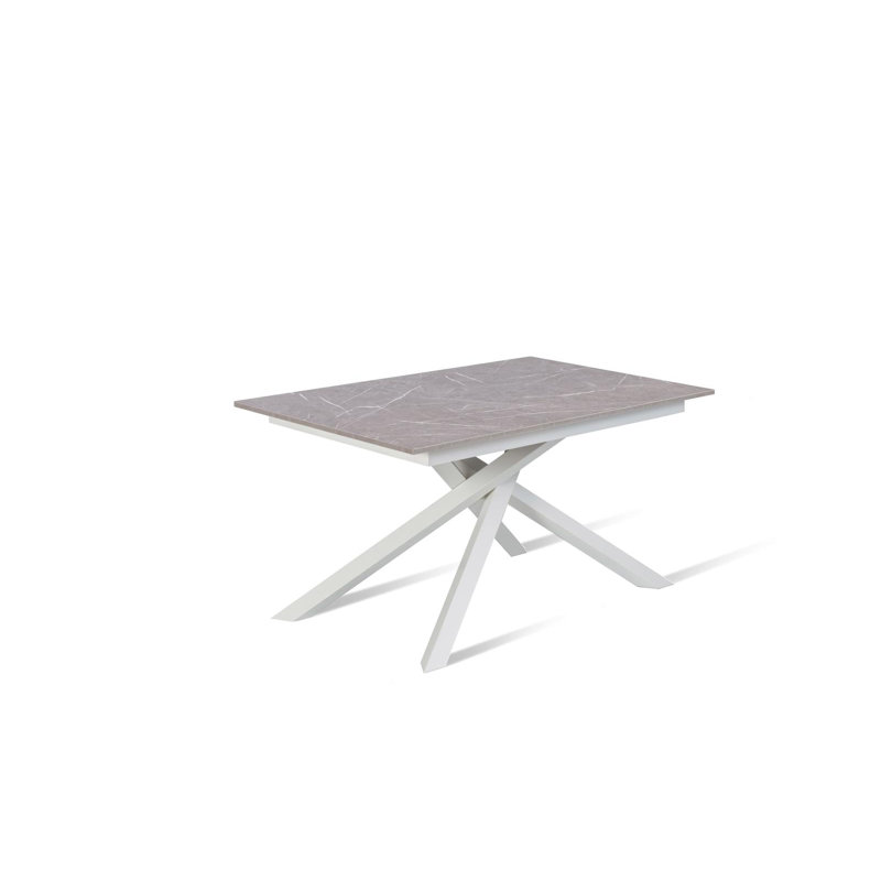 Daequon Extendable Oak Rectangular Dining Table, Anthracite, White