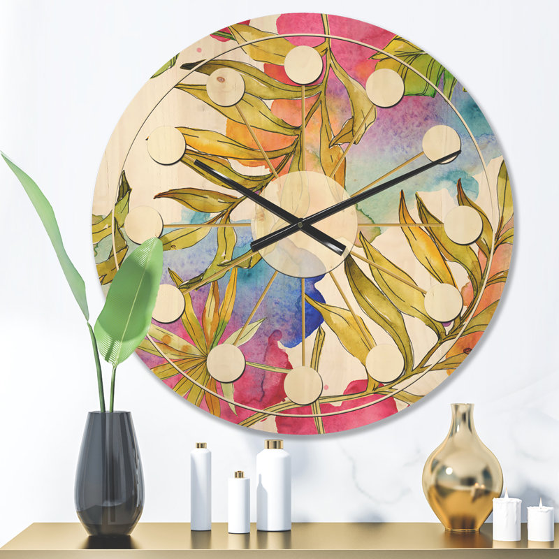Horloge murale en bois Tropical, Moyen
