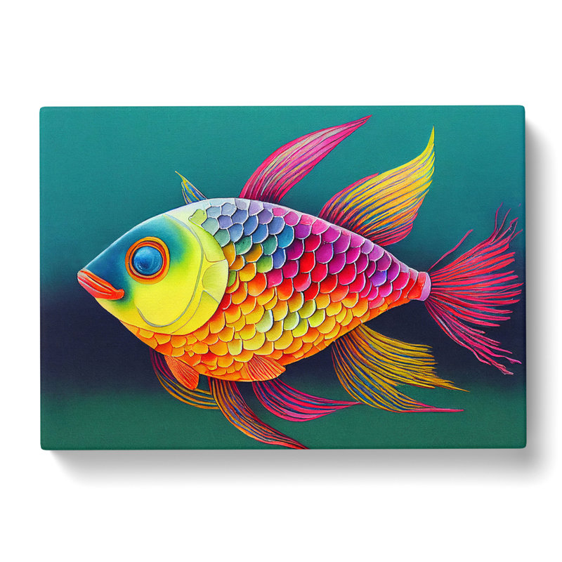 Fish In Watercolour Vol.2 - Wrapped Canvas, 50cm H x 76cm W x 3cm D