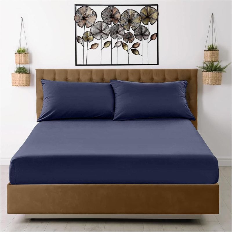 Standard Fitted Sheet, King Fitted Sheet, Navy