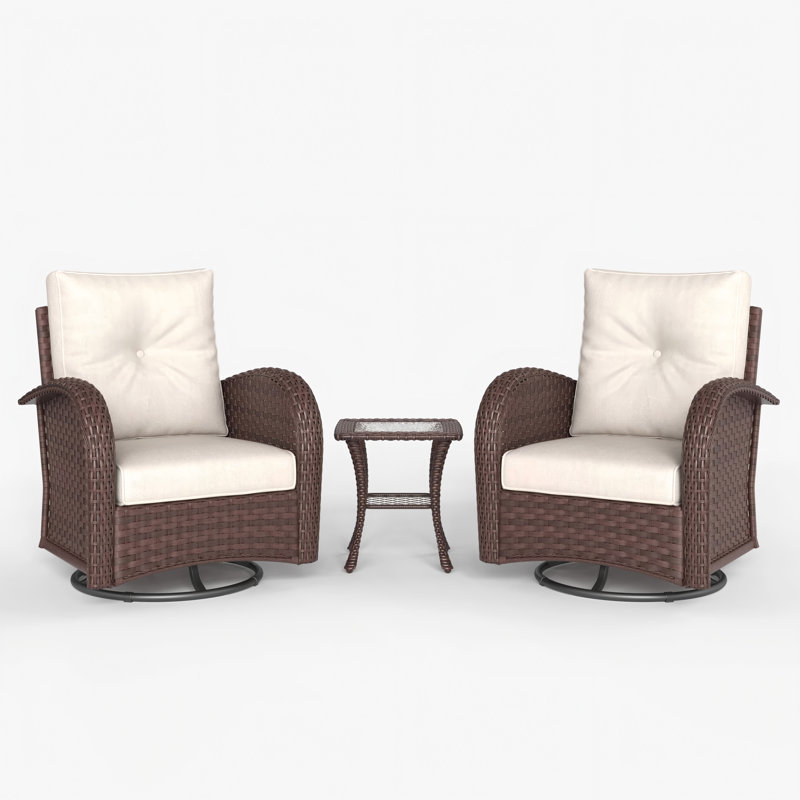 Metal Outdoor Glider, Beige, Brown