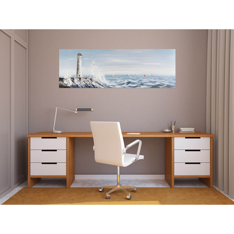 Hand -painted Acrylic Painting Lighthouse in Sight