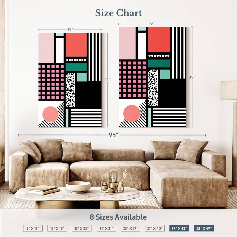 Motifs abstraits pastel Avery, H 51 po x l 34 po