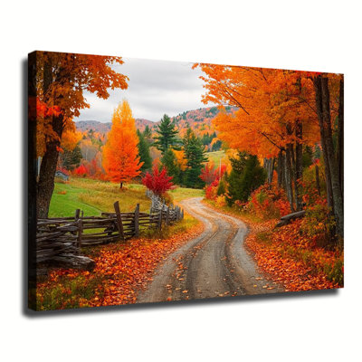 «Beautiful Autumn Nature Scenery», grande reproduction d'art sur toile tendue pour salon et chambre à coucher