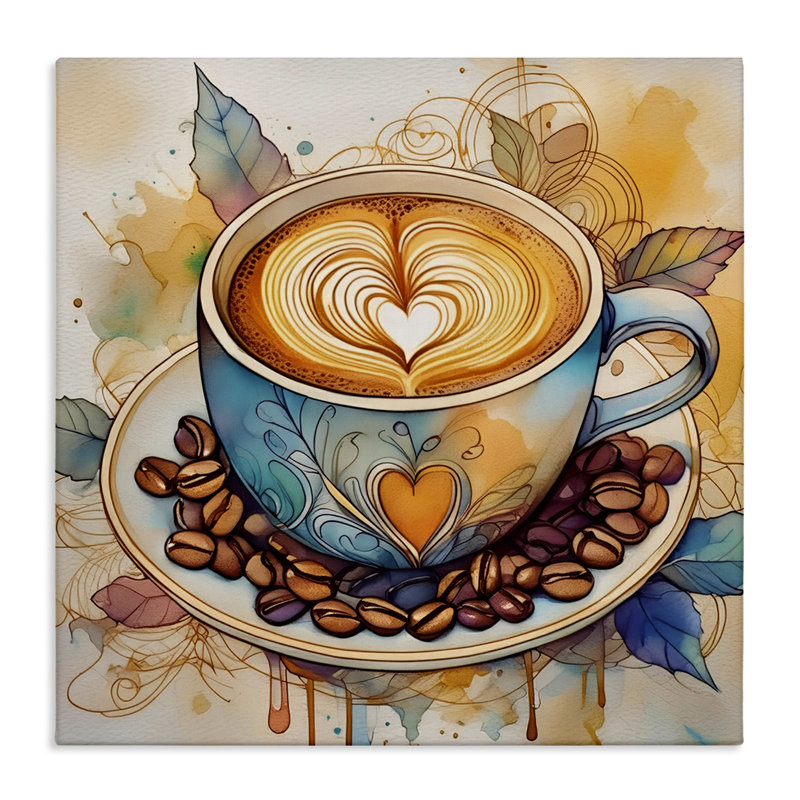 Art mural moderne café au lait par Alina Georgescu bp-809_CN, H 36 po x l 36 po