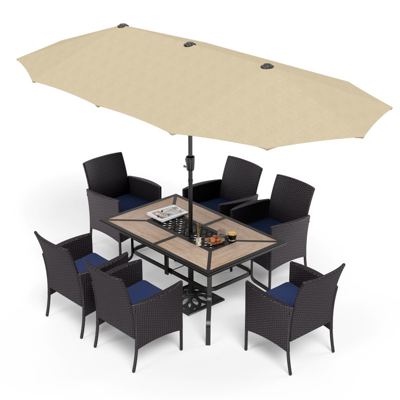 Ensemble repas 7 pièces Alyah, Beige