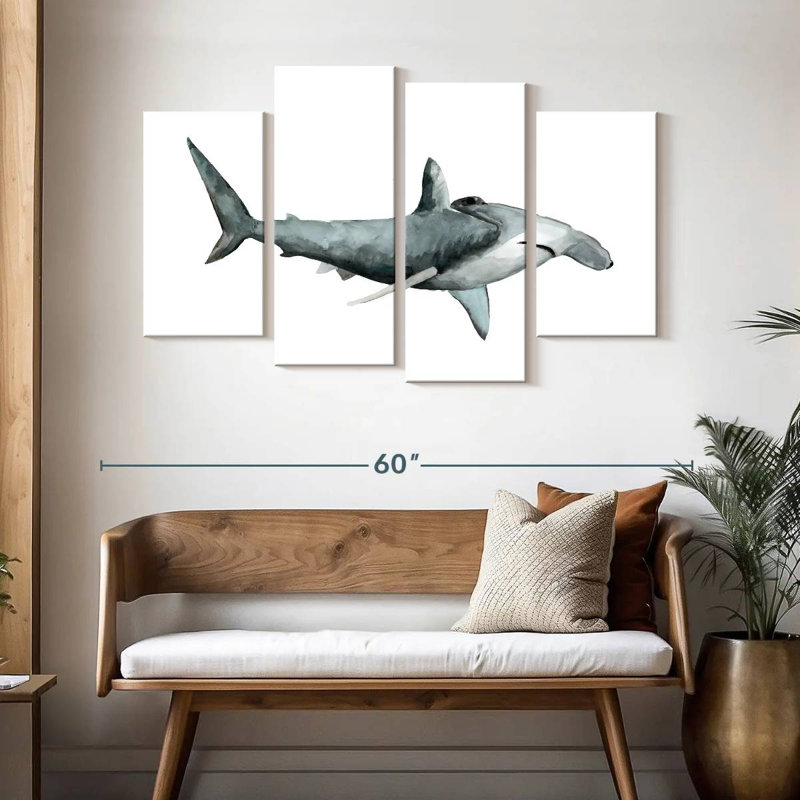 Brampt Sea Life Hammerhead Shark, 32" H x 52" W