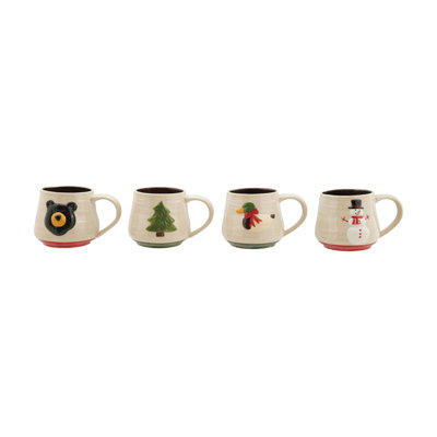 Embossed Icon Stoneware Mug Mix