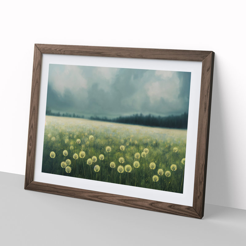 Dandelion Field Vol.4 - Framed Print, 46cm H x 64cm W x 2cm D, Walnut