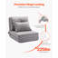 Convertible Flip Chair with 5 Adjustable Position Folding Floor Lazy Sofa Grey