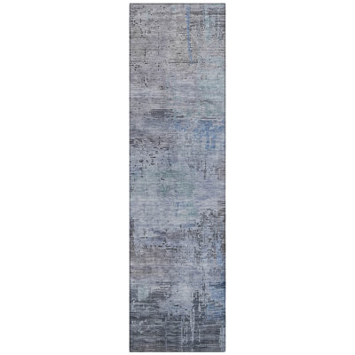 Thornyx Gray Washable Indoor-Outdoor Rug - LOOMLAN