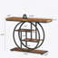 Console industrielle de 41,3 pouces avec rangement à 4 niveaux, structure en métal circulaire unique, finition grise pour les espaces étroits-1824660640-1824660702