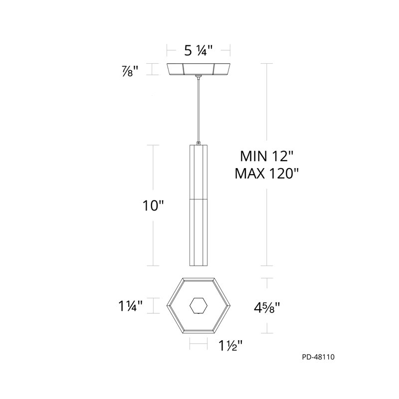 Luminaire suspendu géométrique simple à 1 lumière Basalt