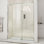 Porte de douche à charnière sans cadre et panneau fixe avec traitement de verre ClearMax l 57 po x H 72 po Unidoor