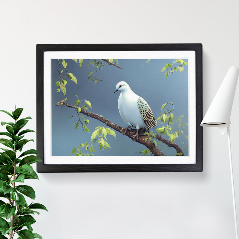 Luscious Dove Bird - Single Picture Frame Print, Black, 46cm H x 64cm W