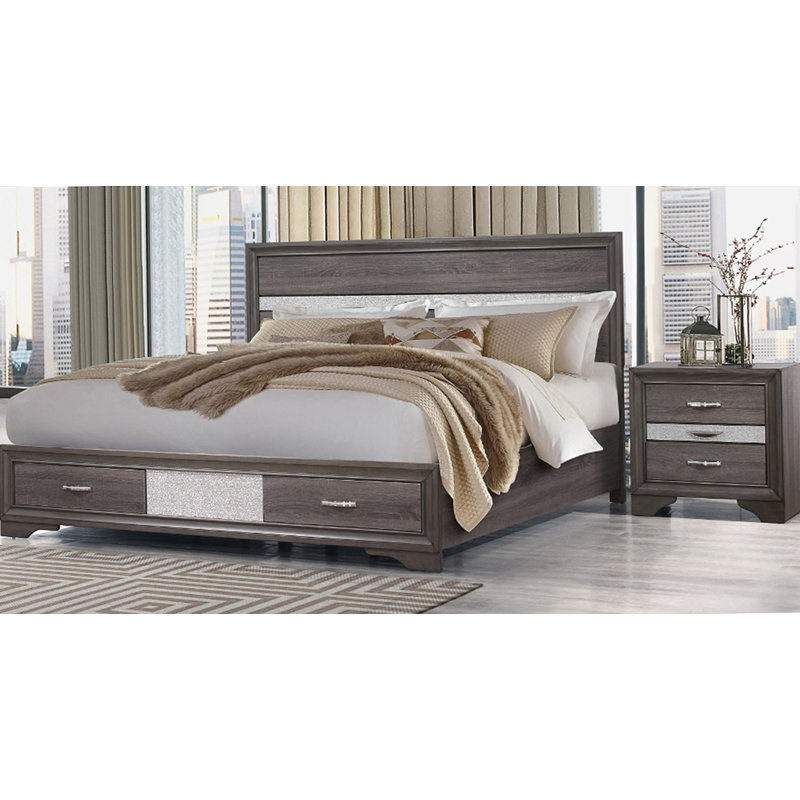 Ryder Sparkle Grey King Bed, King