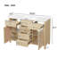 Meuble-lavabo de 48 po en rotin naturel: structure en bois massif, 5 tiroirs, 2 portes d'armoire en rotin et lavabo en céramique de qualité supérieure