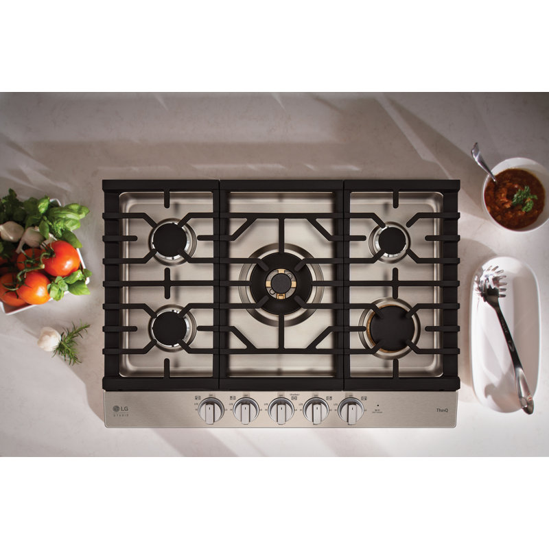 30" Natural Gas Cooktop with 5 Burners, Light Bronze