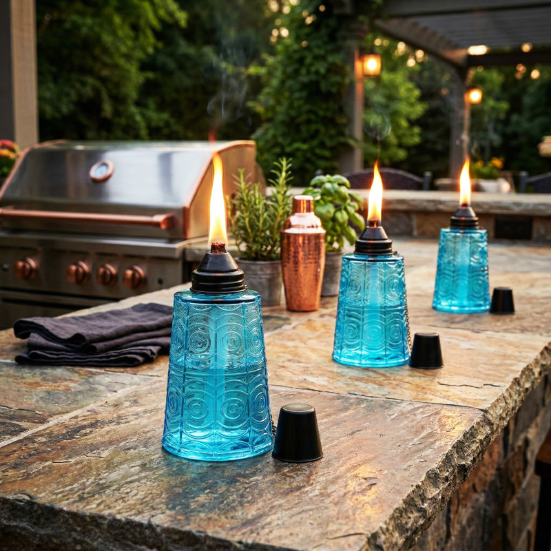 Torches Tiki Citronella, Bleu