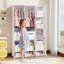 Armoire modulaire pour bébé de 13 cubes avec garde-robe et étagères ouvertes pour les vêtements, blanche-775470360
