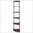 Corner Bookcase, Transitional 5-Shelf Engineered Wood Walnut Brown | Cappuccino | Office