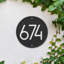 Round Modern Personalized 1-Line Wall Address Plaque-207286685-207286683