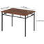Ensemble de table de salle à manger Farmhouse pour 4 personnes, table en bois avec chaises rembourrées, peu encombrant, noyer-637074622