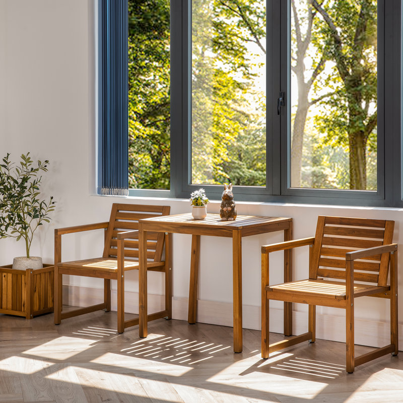Rectangular Acacia Outdoor Bistro Table , 74.9cm W 36.1cm D