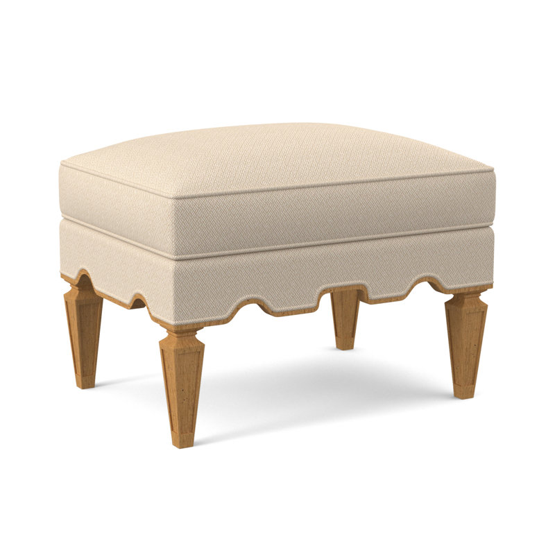 Palm Ottoman, Amber, Filigree Ivory 100% Polyester