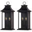 Grande applique murale d'extérieur noir mat 22 po, lanterne murale avec verre trempé, résistant aux intempéries pour porche, garage