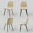 4-Piece Linen Upholstered Dining Chair Set with High Back & Metal Frame-146486668-146214572