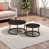 Plateau en bois brun foncé / base noire sélectionné