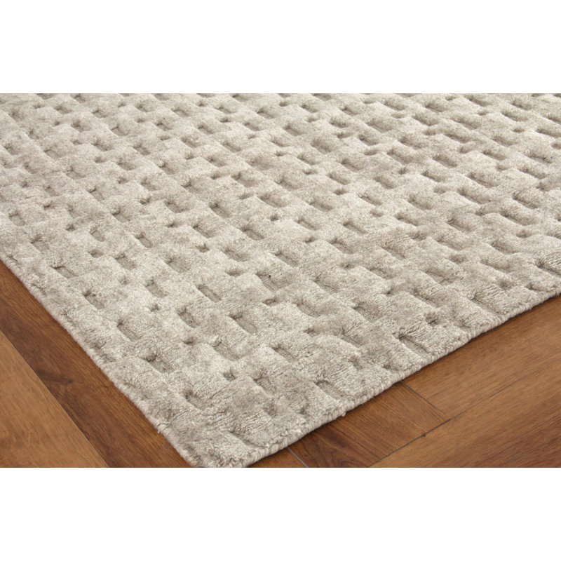 Monroe Silk Hand Woven Geometric Area Rug, Rectangle 2' x 3'