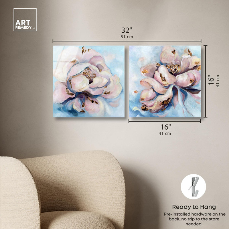 Blush Pink Whimsy , H 16 po x l 32 po