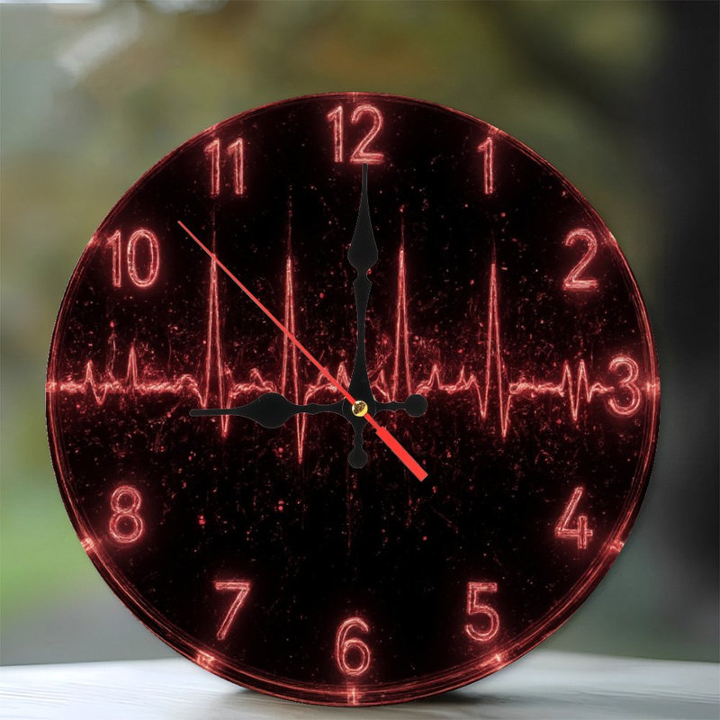 Battement de cœur sur cadran de l'horloge