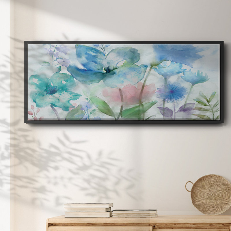 Mélange de bleus - toile encadrée, H 8 po x l 20 po