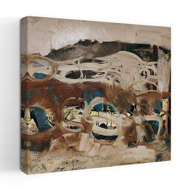 Norvège, art mural abstrait contemporain, H 18 po x l 18 po