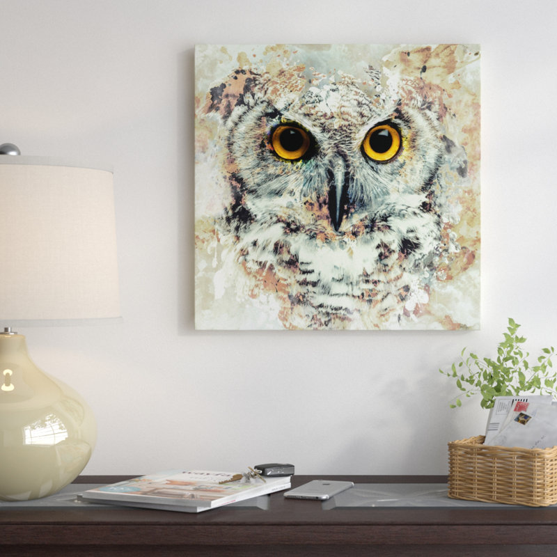 «Owl II», estampe numérique sur toile tendue avec châssis, H 18 po x l 18 po x P 1,5 po, Toile tendue