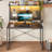 Nedyo 39''W LED Gaming Desk with Hutch and Pegboard, Computer Home Office desks with Power outlet and Shelf-1382720697